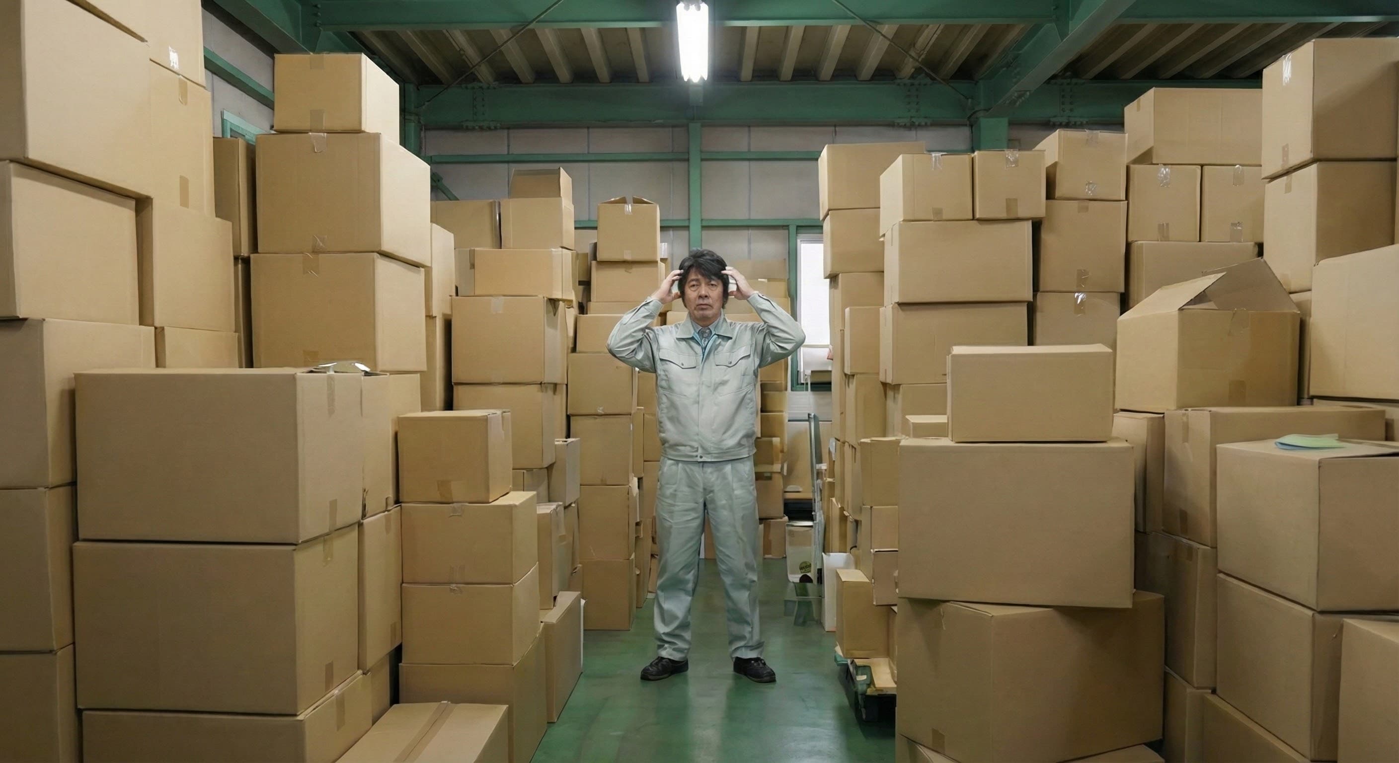 流通加工における課題イメージ - 倉庫内作業風景